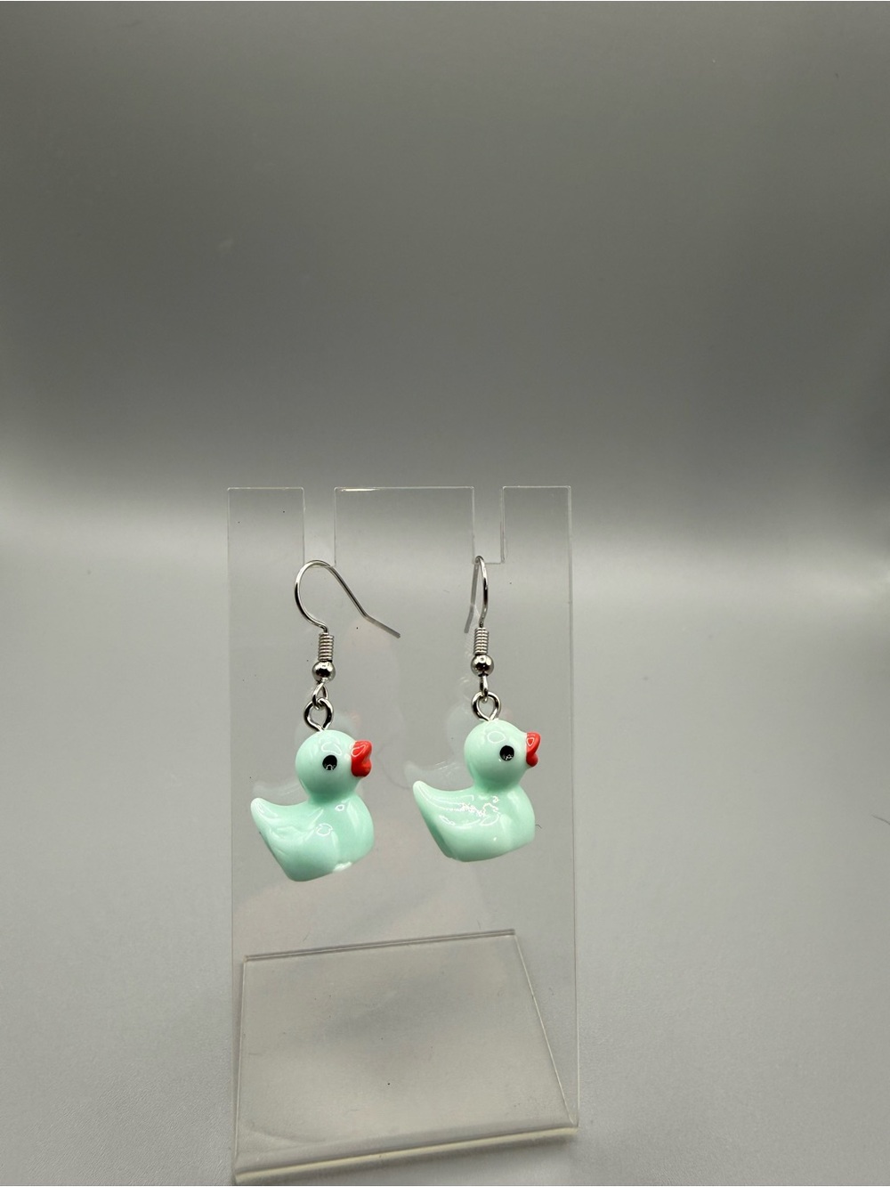 Light Blue Duck Dangle Earrings - Handmade #E0166C